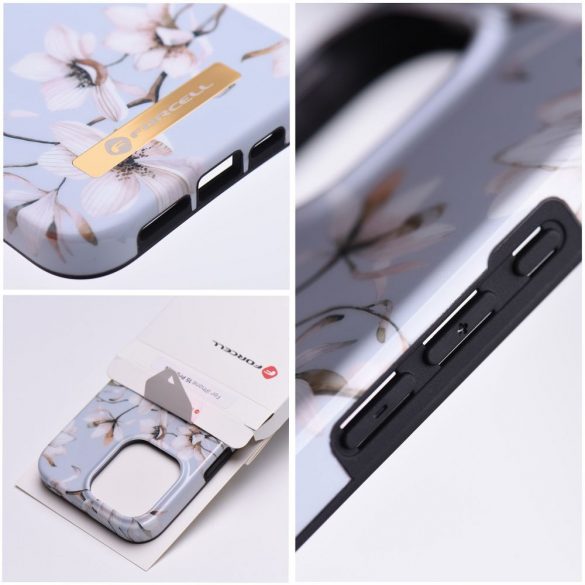 Husa FORCELL F-PROTECT Mirage compatibila cu MagSafe pentru IPHONE 15 Plus flori de primavara