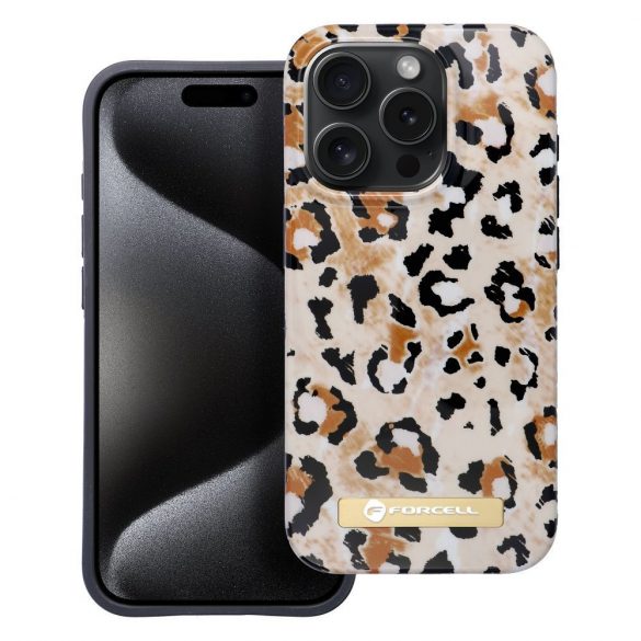 Husa FORCELL F-PROTECT Mirage compatibila cu MagSafe pentru IPHONE 15 wild panther