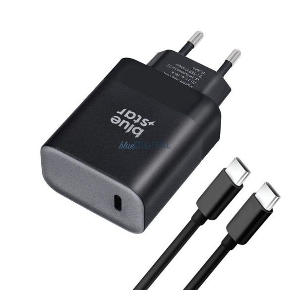 Încărcător universal de călătorie Blue Star cu priză USB C cu cablu tip C - 3A 45W cu funcție PD și QC 4.0