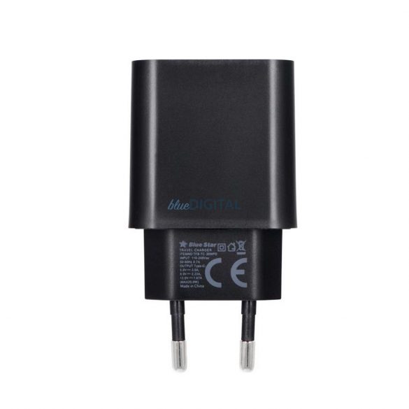 Încărcător de călătorie Blue Star cu mufă USB C cu cablu tip C - 3A 20W cu funcție PD și QC 4.0