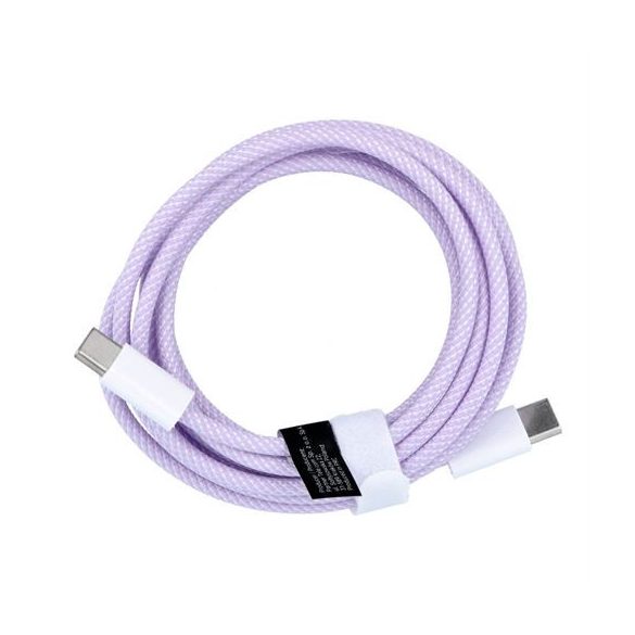 Cablu tip C la tip C cu livrare PD 60W 3A C263 violet 2 m