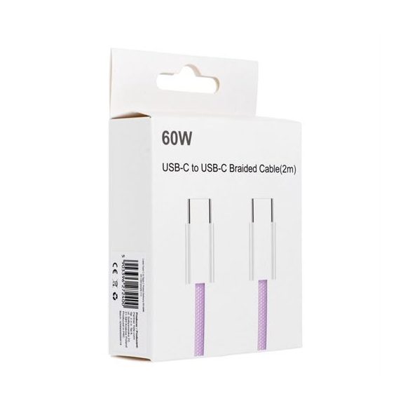 Cablu tip C la tip C cu livrare PD 60W 3A C263 violet 2 m