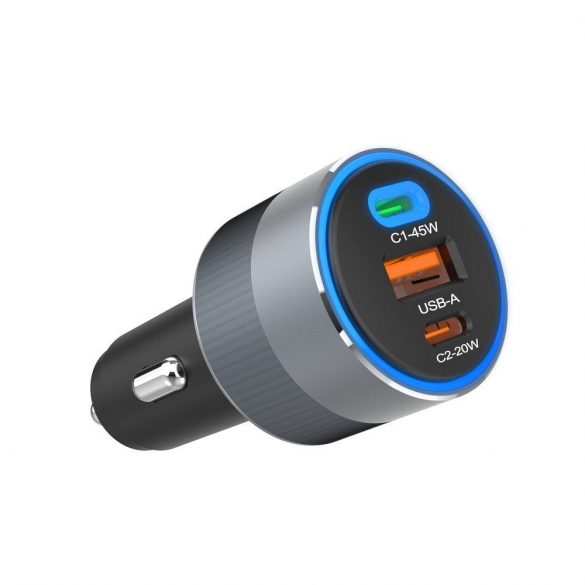 FORCELL F-ENERGY Alu - încărcător auto 65W PD+QC4.0+SAM SFC 2.0, 2xUSB C+USB A