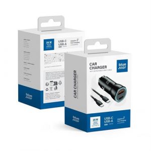 Încărcător auto Blue Star 25W (PD, QC 3.0, AFC) cu priză USB tip C i kablem C-C 60W