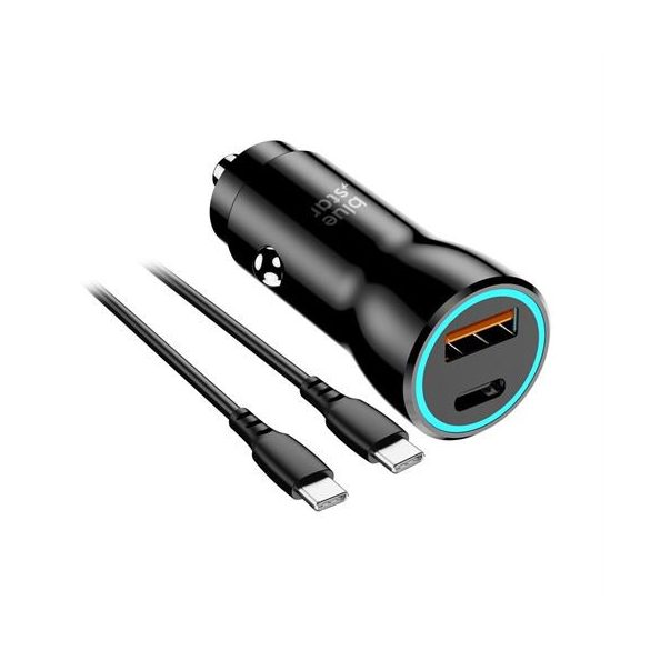 Încărcător auto Blue Star 25W (PD, QC 3.0, AFC) cu priză USB tip C i kablem C-C 60W