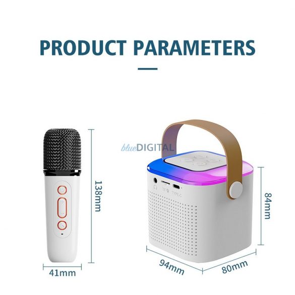 Difuzor bluetooth LED cu microfon Y1 alb