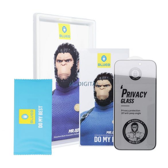 Sticla 5D Mr. Monkey - pentru Samsung Galaxy S24 Plus negru (confidențialitate puternică)