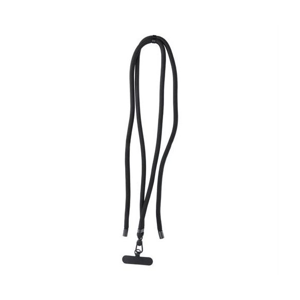 Pandantiv SWING (8mm) pentru telefon cu lungime reglabilă / lungime cablu 165cm (max 82,5cm în buclă) / pe umăr sau gât - negru