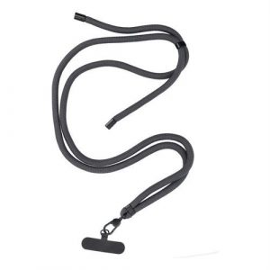 Pandantiv SWING (8mm) pentru telefon cu lungime reglabilă / lungime cablu 165cm (max 82,5cm în buclă) / pe umăr sau gât - gri