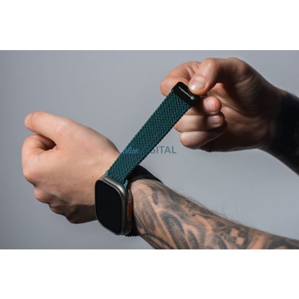 Forcell F-Design FA4 curea de înlocuire magnetică împletită Apple Watch 42 / 44 / 45 / 49 mm - verde închis