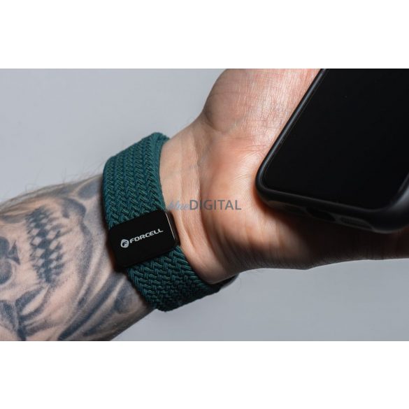 Forcell F-Design FA4 curea de înlocuire magnetică împletită Apple Watch 42 / 44 / 45 / 49 mm - verde închis