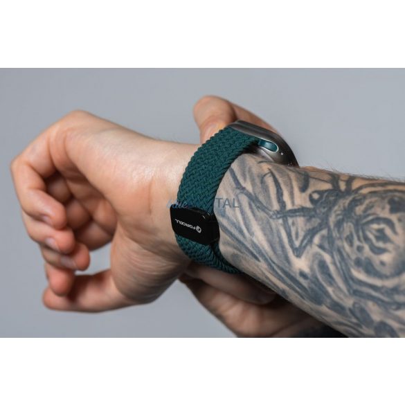 Forcell F-Design FA4 curea de înlocuire magnetică împletită Apple Watch 42 / 44 / 45 / 49 mm - verde închis