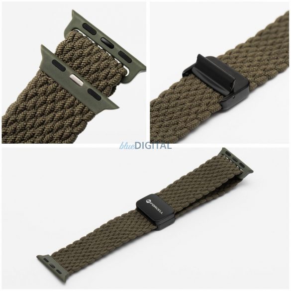 Forcell F-Design FA2 curea de înlocuire magnetică împletită Apple Watch 38 / 40 / 41 mm - verde măsliniu închis