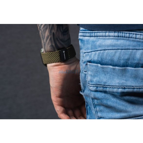 Forcell F-Design FA2 curea de înlocuire magnetică împletită Apple Watch 38 / 40 / 41 mm - verde măsliniu închis