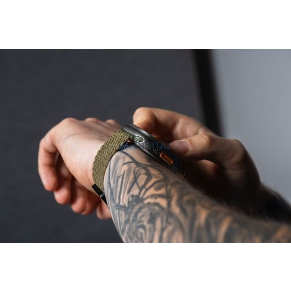 Forcell F-Design FA2 curea de înlocuire magnetică împletită Apple Watch 38 / 40 / 41 mm - verde măsliniu închis