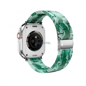 Forcell F-Design FA4 curea de înlocuire model marmură Apple Watch 42 / 44 / 45 / 49 mm - verde