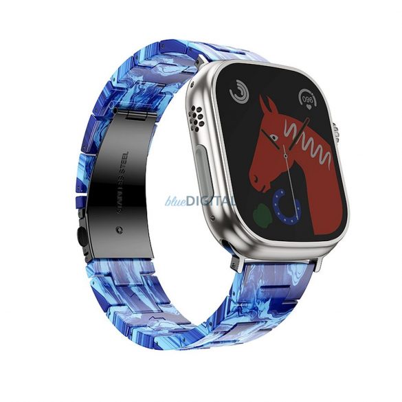 Forcell F-Design FA4 curea de înlocuire model marmură Apple Watch 42 / 44 / 45 / 49 mm - albastru