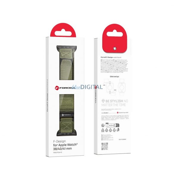 Forcell F-Design FA5 Velcro curea de înlocuire Apple Watch 38 / 40 / 41 mm - verde