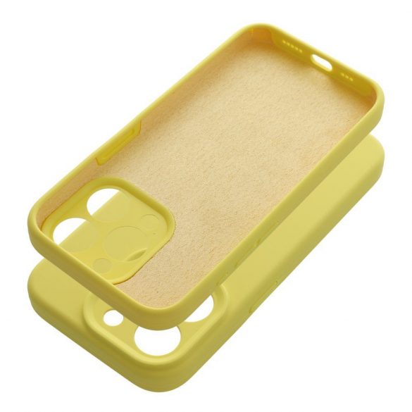 Carcasa SILICON 2mm pentru IPHONE 12 lemon