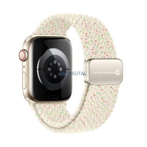 Forcell F-Design FA2 curea de înlocuire magnetică împletită Apple Watch 38 / 40 / 41 mm - bej