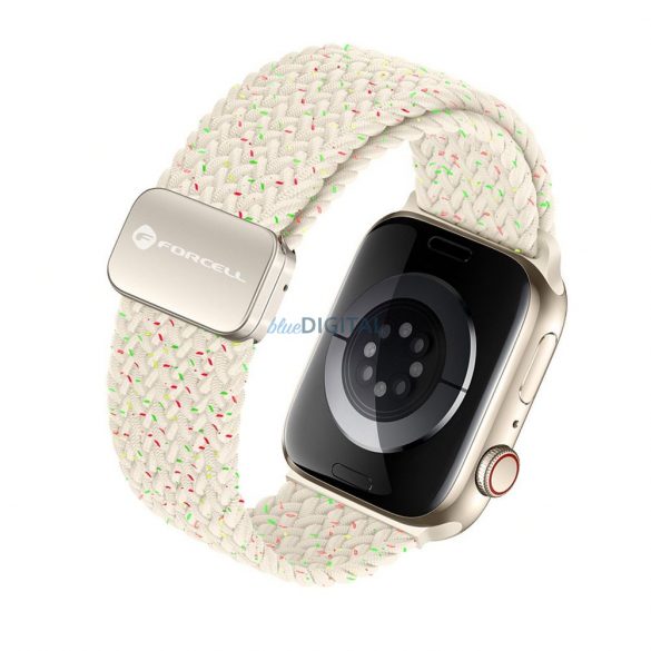 Forcell F-Design FA2 curea de înlocuire magnetică împletită Apple Watch 38 / 40 / 41 mm - bej