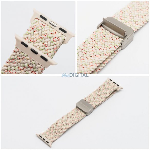 Forcell F-Design FA2 curea de înlocuire magnetică împletită Apple Watch 38 / 40 / 41 mm - bej