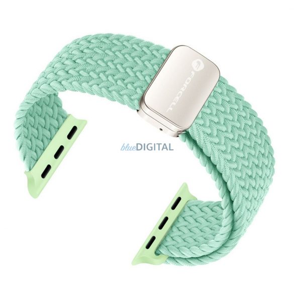 Forcell F-Design FA2 curea de înlocuire magnetică împletită Apple Watch 38 / 40 / 41 mm - verde mentă