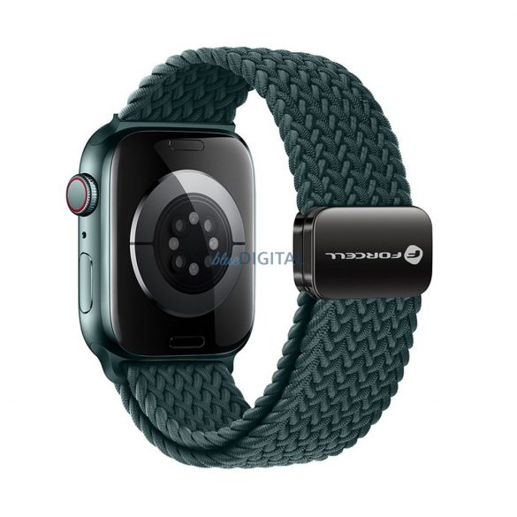 Forcell F-Design FA2 curea de înlocuire magnetică împletită Apple Watch 38 / 40 / 41 mm - verde închis