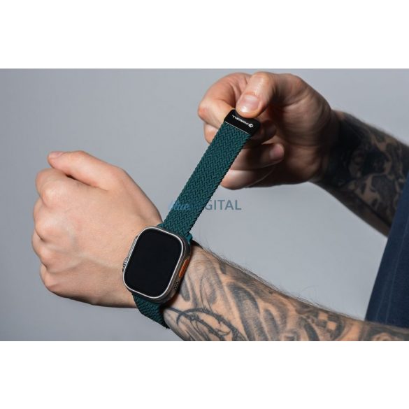 Forcell F-Design FA2 curea de înlocuire magnetică împletită Apple Watch 38 / 40 / 41 mm - verde închis