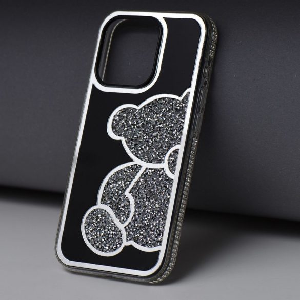 Husa TEDDY BEAR pentru IPHONE 12 / 12 PRO argintie