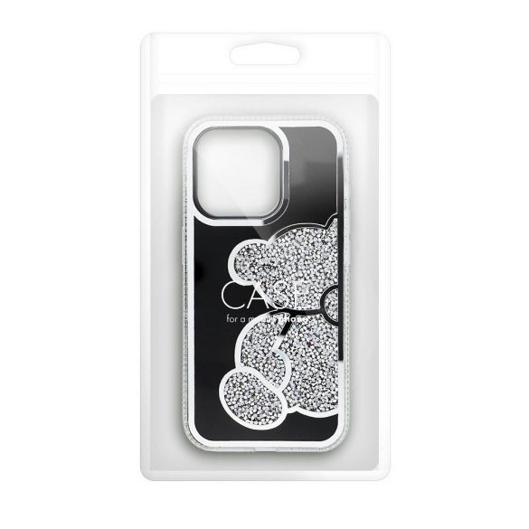 Husa TEDDY BEAR pentru IPHONE 12 / 12 PRO argintie