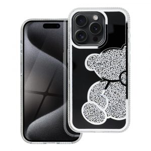 Husa TEDDY BEAR pentru IPHONE 13 argintie