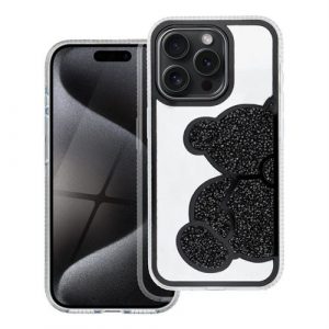 Husa TEDDY BEAR pentru IPHONE 15 neagra