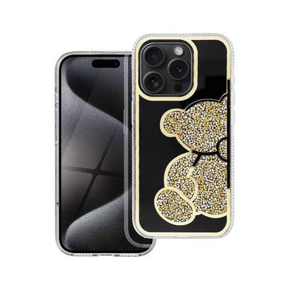 Husa TEDDY BEAR pentru IPHONE 15 gold