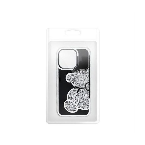 Husa TEDDY BEAR pentru IPHONE 15 Pro argintie