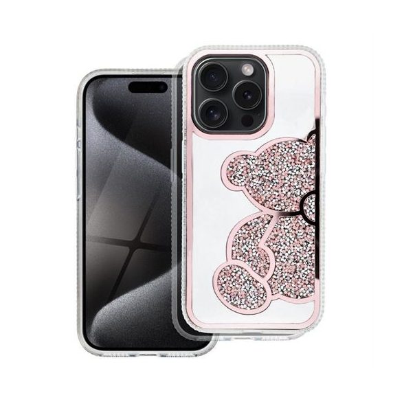 Husa TEDDY BEAR pentru IPHONE 15 Pro roz