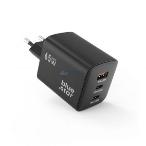 Blue Star VT-43 încărcător de rețea cu 1xUSB-A și 2xUSB-C 65W 4A PD QC4.0 - negru