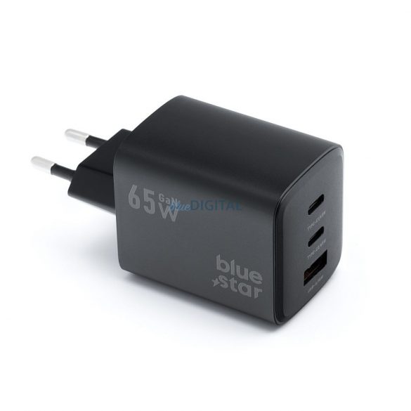 Blue Star VT-43 încărcător de rețea cu 1xUSB-A și 2xUSB-C 65W 4A PD QC4.0 - negru