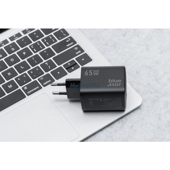 Blue Star VT-43 încărcător de rețea cu 1xUSB-A și 2xUSB-C 65W 4A PD QC4.0 - negru