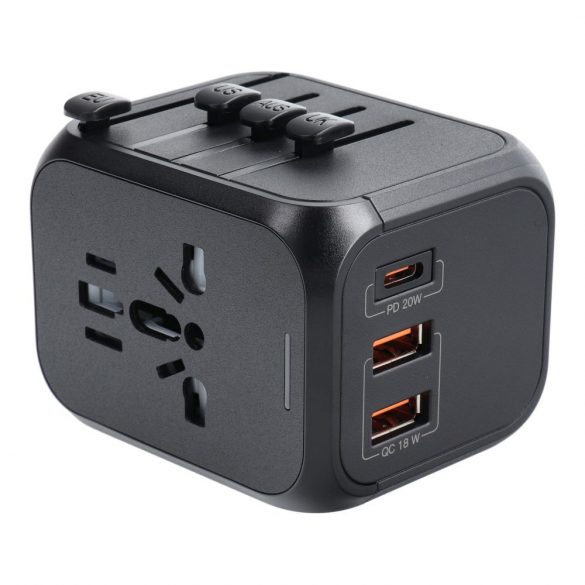 Încărcător / adaptor de călătorie SL-209PQ-2 WHOLE WORLD negru