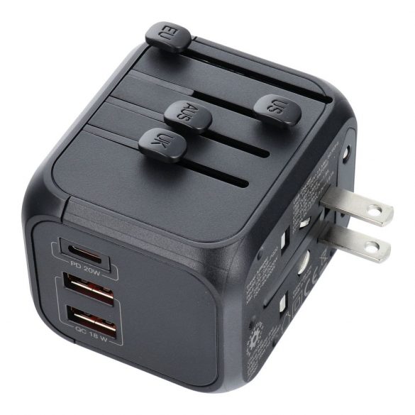 Încărcător / adaptor de călătorie SL-209PQ-2 WHOLE WORLD negru