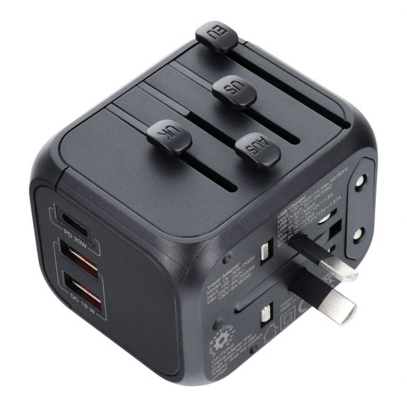 Încărcător / adaptor de călătorie SL-209PQ-2 WHOLE WORLD negru