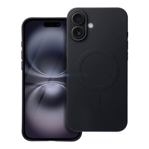 Carcasă SILICONE MAG COVER (cu decupaj mare pentru camera foto)MagSafe compatibil iPhone 16 Plus - negru