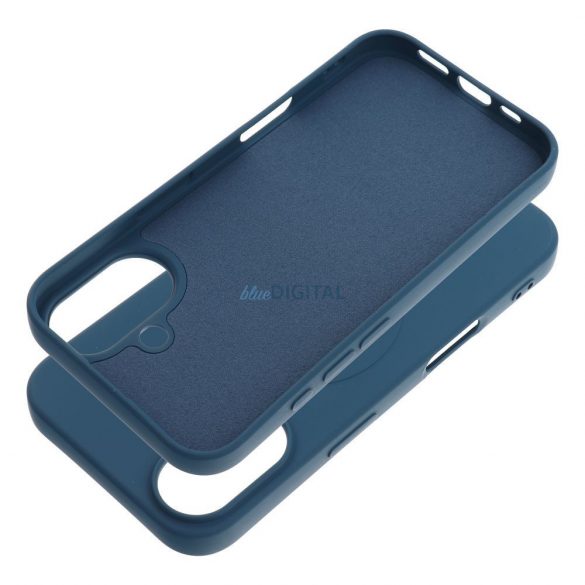 Carcasă SILICONE MAG COVER (cu decupaj mare pentru camera foto)MagSafe compatibil iPhone 16 - albastru