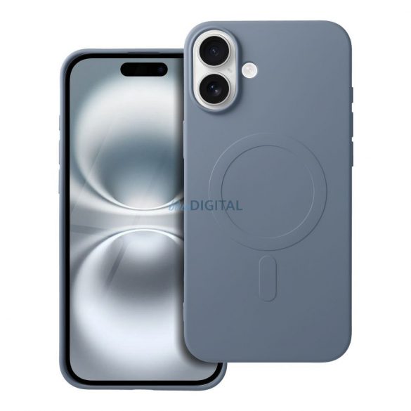 Carcasă SILICONE MAG COVER (cu decupaj mare pentru camera foto)MagSafe compatibil iPhone 16 Plus - albastru deschis