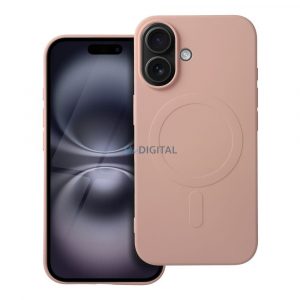 Carcasă SILICONE MAG COVER (cu decupaj mare pentru camera foto)MagSafe compatibil iPhone 16 - roz