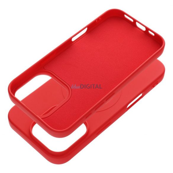 Carcasă SILICONE MAG COVER (cu decupaj mare pentru camera foto)MagSafe compatibil iPhone 16 Pro - roșu