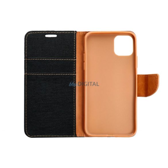 Husa carte CANVAS pentru IPHONE 16 neagra