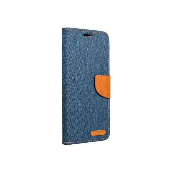 Husă carte CANVAS pentru IPHONE 16 bleumarin