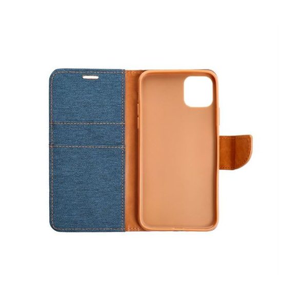 Husă carte CANVAS pentru IPHONE 16 bleumarin